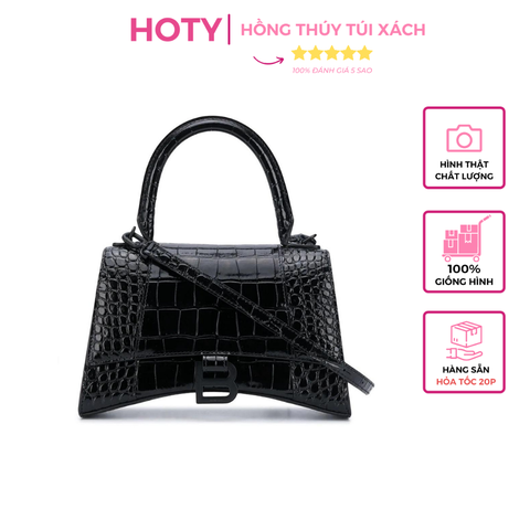 Túi Ba Hourglass Da Rắn Khóa Đen Super (Có hộp)
