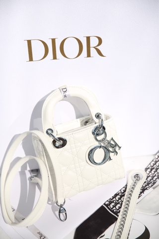 Túi Dior Lady 3ô Da Lì Khóa Bạc (Có hộp)