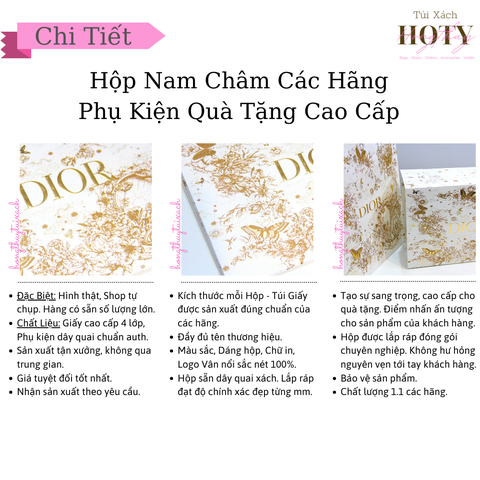 Túi Giấy Dior Trắng Chữ Vàng Vip (Nguyên Bản)