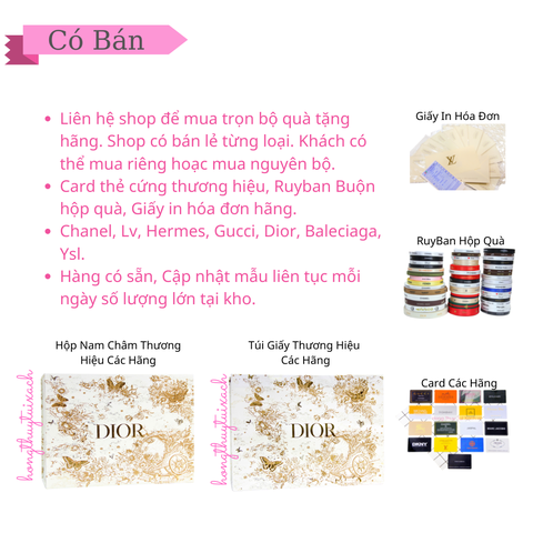 Túi Giấy Dior Trắng Chữ Vàng Vip (Nguyên Bản)