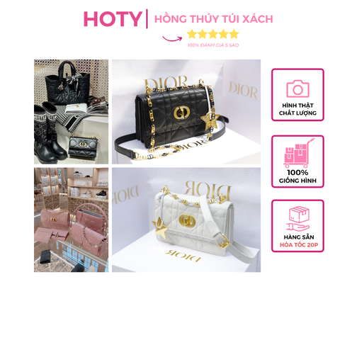 Túi Di Caro mini Khóa Vàng Size 19cm Có 2 hộp