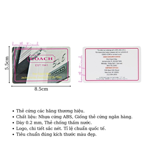 Thẻ Coach Card Coach