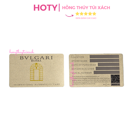Thẻ Bvlgari Vàng Card Bvlgari Vàng