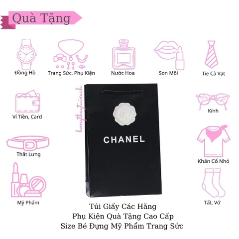 Combo Túi Giấy X Đen + Hoa - Size 19cm