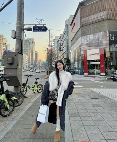 Túi Di Lady Da Bóng Khóa Bạc Size 17cm Có 2 Hộp