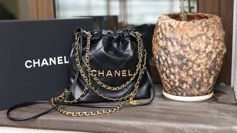 Túi X C22 Hobo Da Lì Khóa Vàng Size 20cm 1 Hộp