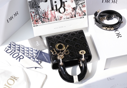 Túi Dior Lady Da Bóng Khóa Vàng Size 17cm 2Box (Có hộp)