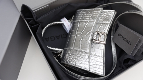 Túi Ba Size 23 Da Cá Sấu Super