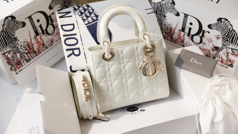 Túi Dior Lady Da Bóng Khóa Vàng Size 20cm 2Box (Có hộp)