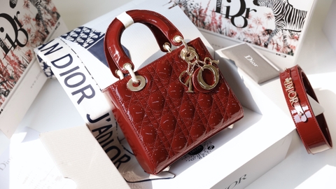 Túi Dior Lady Da Bóng Khóa Vàng Size 20cm 2Box (Có hộp)