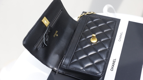 Túi X Quai Sắt Đính Ngọc Da Lì Khóa Vàng Size 20cm 2 Hộp