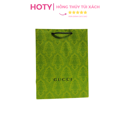 Túi Giấy Gucci Xanh Lá Chữ Vàng Size Lớn 32cm Đứng