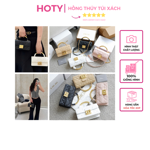 Túi Di Ange Caro Quai Sắt Khóa Ngọc Size 20cm 4401