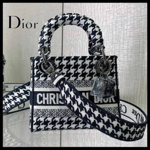 Túi Dior Lady Caro Đen Jisoo Vải 2022 (Có hộp)
