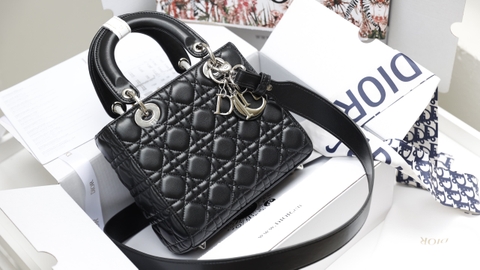 Túi Di Lady Da Lì Khóa Bạc Size 20cm Có 2 Hộp