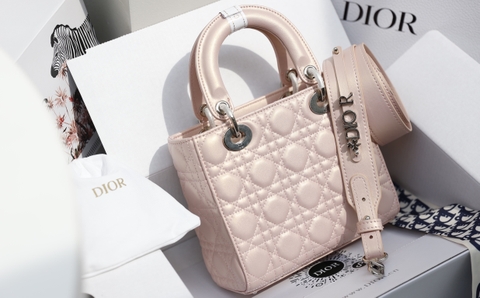 Túi Di Lady Da Lì Khóa Bạc Size 20cm Có 2 Hộp