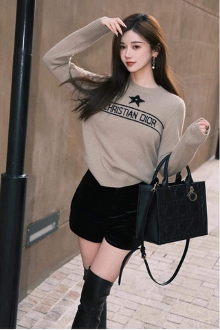 Túi Di Tote New Da Lì Khóa Vàng Size 26 Có 2 Hộp
