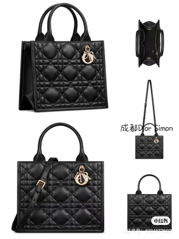 Túi Dior Tote New Da Lì Khóa Vàng Size 26 Có 2 Hộp