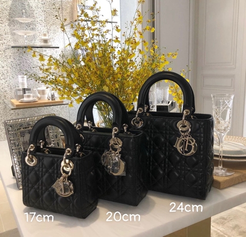 Túi Di Lady Da Lì Khóa Vàng Size 20cm Có 2 Hộp