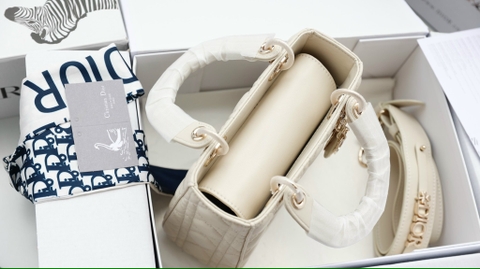 Túi Di Lady Da Lì Khóa Vàng Size 20cm Có 2 Hộp
