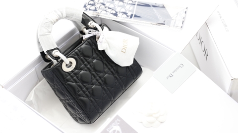 Túi Di Lady Da Lì Khóa Bạc Size 17cm Có 2 Hộp