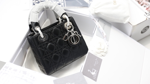Túi Di Lady Da Lì Khóa Bạc Size 17cm Có 2 Hộp