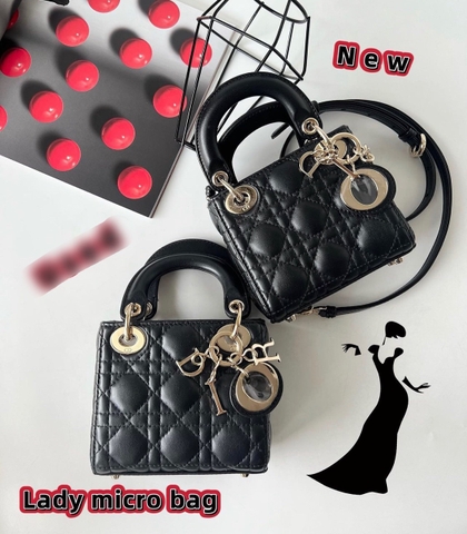 Túi Di Lady Da Lì Khóa Vàng Size 12cm Có 2 hộp
