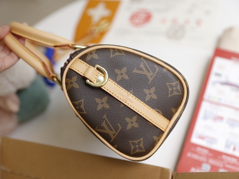 Túi L Speed Hoa Nâu Size 20cm Có 2 hộp