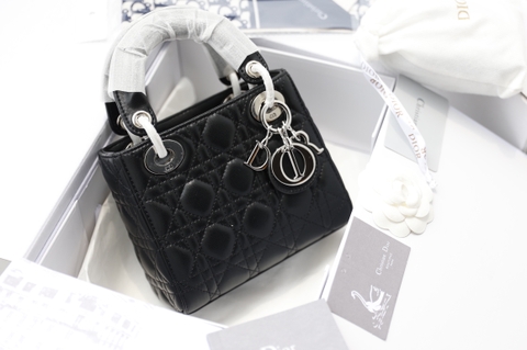 Túi Di Lady Da Lì Khóa Bạc Size 17cm Có 2 Hộp