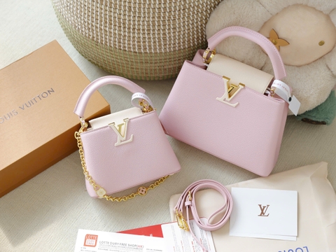 Túi L Capu Size Nhỏ 20cm Charm Xích Khóa
