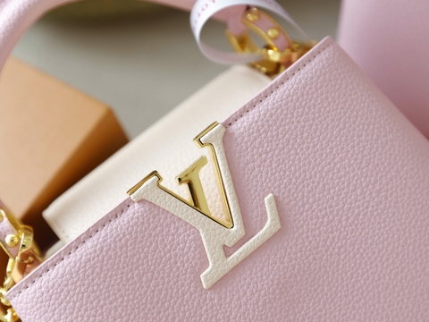 Túi L Capu Size Lớn 27cm Charm Xích Ổ Khóa