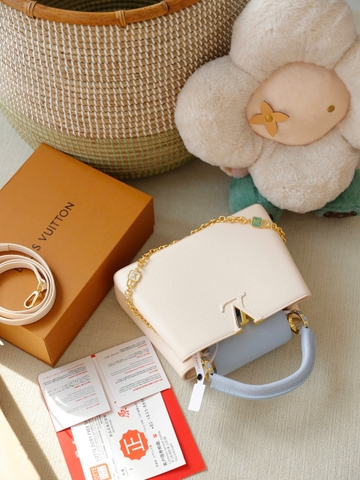 Túi L Capu Size Lớn 27cm Charm Xích Ổ Khóa