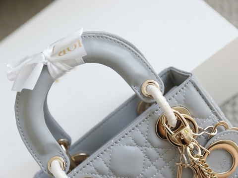 Túi Di Lady Da lì Khóa Vàng Size 17cm Ver2 F6677