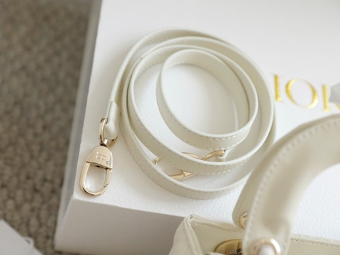 Túi Di Lady Da lì Khóa Vàng Size 17cm Ver2 F6677