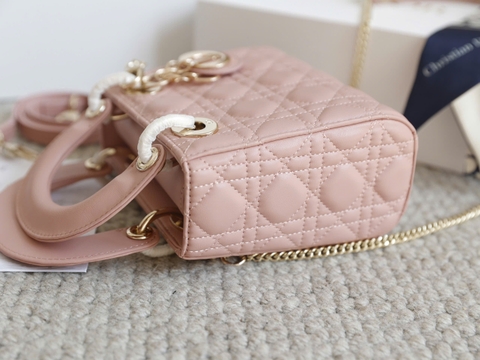 Túi Di Lady Da lì Khóa Vàng Size 17cm Ver2 F6677