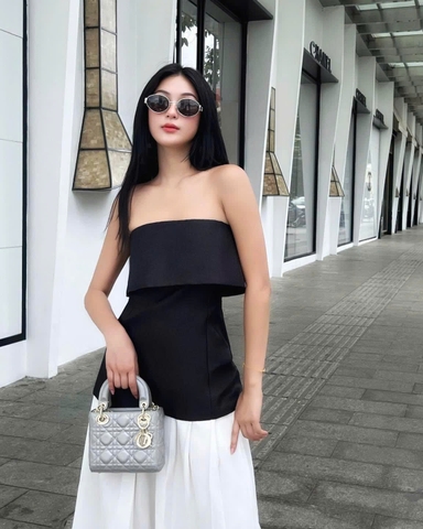 Túi Di Lady Da lì Khóa Vàng Size 17cm Ver2 F6677