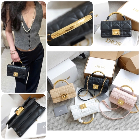 Túi Di Ange Caro Quai Sắt Khóa Ngọc Size 20cm 4401