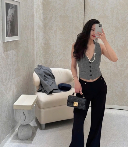 Túi Di Ange Caro Quai Sắt Khóa Ngọc Size 20cm 4401