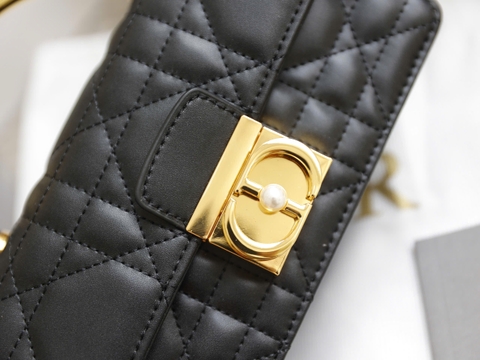 Túi Di Ange Caro Quai Sắt Khóa Ngọc Size 20cm 4401