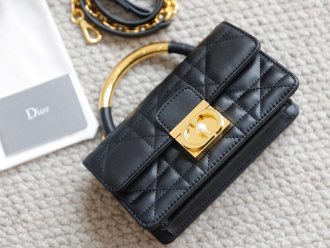 Túi Di Ange Caro Quai Sắt Khóa Ngọc Size 20cm 4401