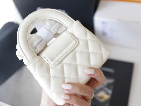 Túi X Kelly Da Lì Khóa Vàng Size 12cm