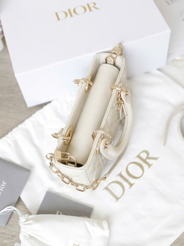 Túi Di DJoy Da Lì Khóa Vàng Size 22cm có 2 hộp