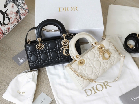 Túi Di DJoy Da Lì Khóa Vàng Size 22cm có 2 hộp