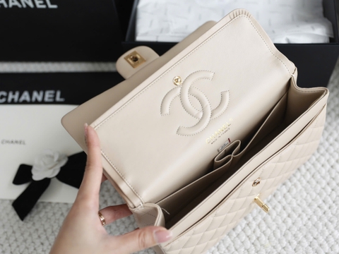 Túi Xách X Classic Da Trơn Khóa Vàng Size 25cm Có 2 hộp