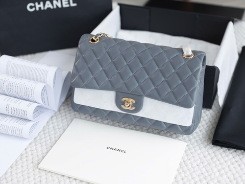 Túi Xách X Classic Da Trơn Khóa Vàng Size 25cm Có 2 hộp
