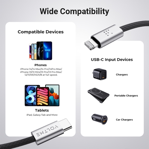 Cáp Sạc Nhanh Voltme Powerlink iVox TypeC to Lightning 27w, 100cm cap-sac-nhanh-voltme-powerlink-ivox-typec-to-lightning-27w-bao-hanh-24-thang