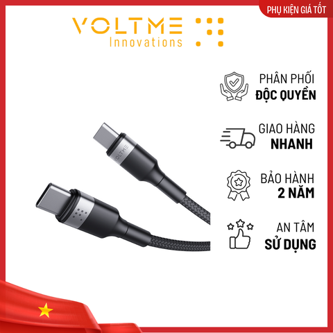 Cáp Sạc Nhanh Voltme Powerlink iRex TypeC to TypeC 100w 