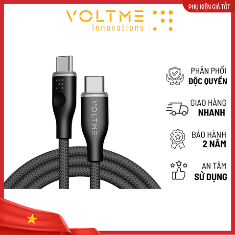 Cáp Sạc Nhanh Powerlink Rugg Type C to Type C 3.3f (3A) cap-sac-nhanh-voltme-powerlink-rugg-ctc-3-3f-3a