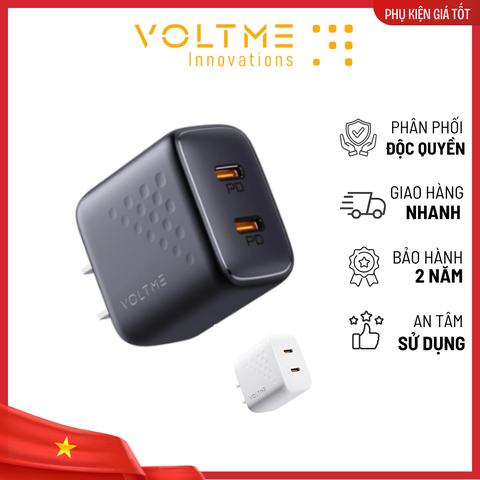 Cốc Sạc Nhanh Voltme Revo 35W Duo Lite - Cốc sạc nhanh 2 cổng USB-C 
