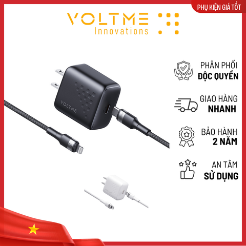 Bộ Cốc Sạc Nhanh Voltme Revo 20W Lite PD Charger (Cốc sạc 20W Type-C và Dây sạc Type-C to Lightning  1.2m) bo-sac-nhanh-voltme-revo-20w-pd-charger-20w-type-c